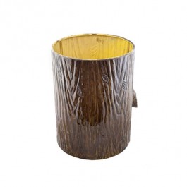 Faux Bois Metal Can 17" H