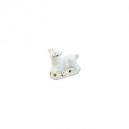 Sm White Glass Ram Figurine