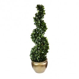 Faux Ivy Topiary Gold Pot