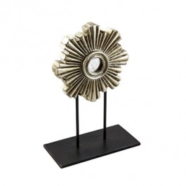 Sculpture-Sliver Flower W/Base