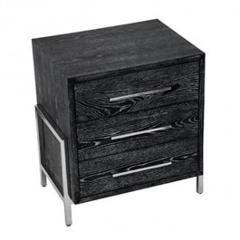 End Table-Blk Cerused Oak