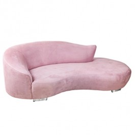 Sofa-Pink Micro Suede Curved