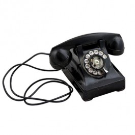 Vintage Blk Rotary Phone Wht#