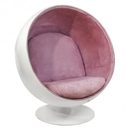 White Ball Chair W/Soft Pink