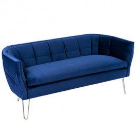 Navy Velvet Settee/Hairpin Leg