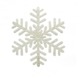 Ornament-White Sparkle Snow Flake