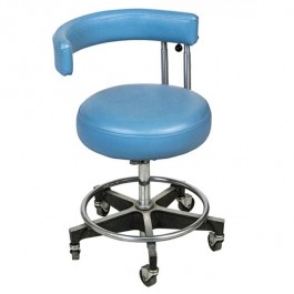 CHAIR-Dentist's Blue Chair Curved Back/On Wheels