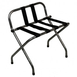 LUGGAGE RACK-Vintage/Black Straps W/Chrome Frame