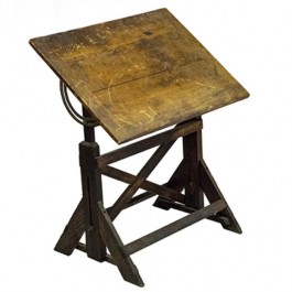 TABLE-Vintage Drafting Table-Distressed