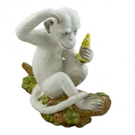 MONKEY FIGURINE-White RAF/Scratching Head