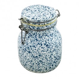 CANISTER-Medium Blue & White Spatter