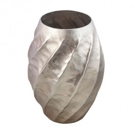 VASE-Rose Swirl Aluminum Oval Shaped