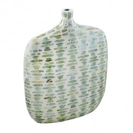 VASE-Med. Jug-Lacquered Resin Mother of Pearl Horizontal Drop Design