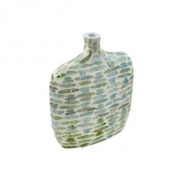 VASE-Small  Jug-Lacquered Resin Mother of Pearl Horizontal Drop Design