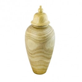 Temple Jar-Small Paulownia Wood W/Lid