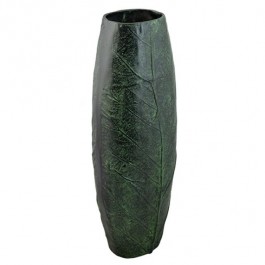 VASE-Small/Tall Dark Green Aluminum Leaf