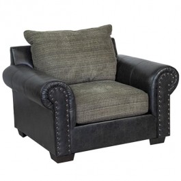 CHAIR-Oversize/Leather Nailhead Frame W/Uphostered Cushions