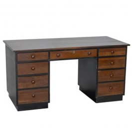 DESK-Black & Brown-(9)Drawers