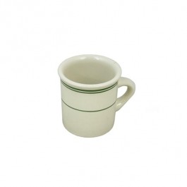 MUG-Diner Mug White with Green Stripe