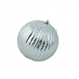 ORNAMENT-Oversized Silver Mercury Glass W/Ribs