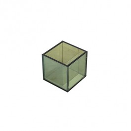 CUBE-(5)Sided Smoked Glass Box-Top Open