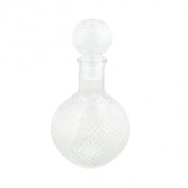 Whiskey Decanter-Cut Glass Round Body & Stopper
