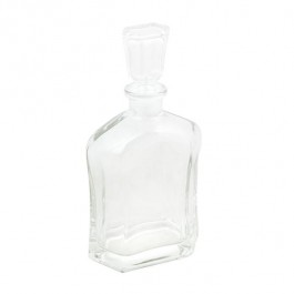 Whiskey Decanter-Clear Glass W/Stopper