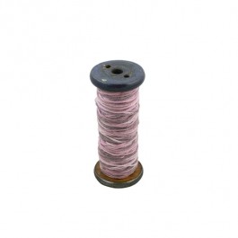 SPOOL-Antique Wooden Spool W/Pink Yarn