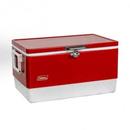 COLEMAN VINTAGE COOLER-(Large) Red & White