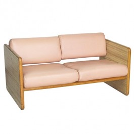 LOVESEAT-Light Pink Cushion & Light Maple Frame