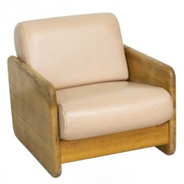 ARM CHAIR-Pink Cushions & Light Oak Frame (Narrow)