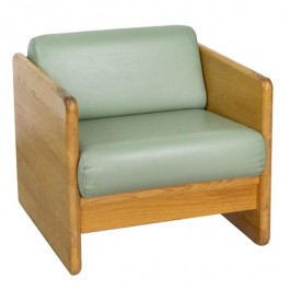 ARM CHAIR-Green Cushion & Light Oak Frame