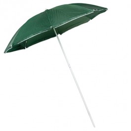 BEACH UMBRELLA-Green W/White Edge & Extendable Pole