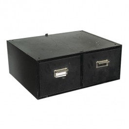 FILE CABINET-Vintage Black Horizontal /Table Top (2) Drawer