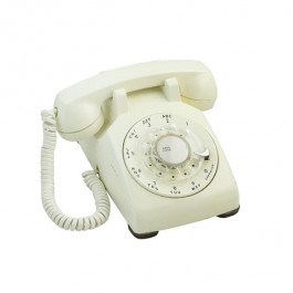 ROTARY TELEPHONE-Vintage Off White