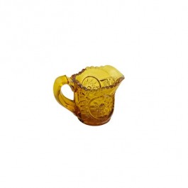 CREAMER-Amber-Sm-Cut Glass