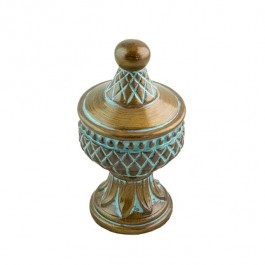 DECORATIVE FINIAL-Carved Urn Shape W/Ball at Top