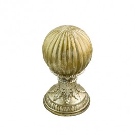 DECORATIVE FINIAL-Antique Fluted Ball on Pedestal Base