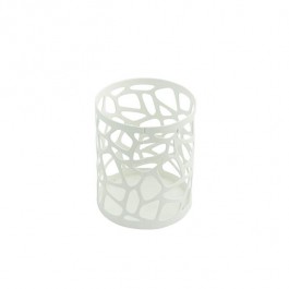 PENCIL CUP-White Geometric Cutouts