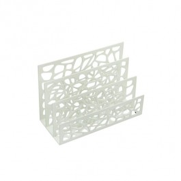 LETTER HOLDER-White Geometric Cutouts