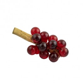 SCULPTURE-Vintage Lucite Red Grapes on Driftwood
