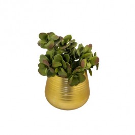 PLANT-Potted Faux Eucalyptus-Gold Planter