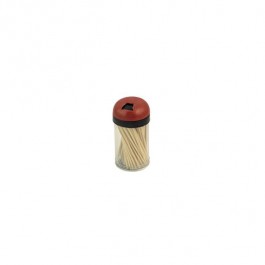 TOOTHPICK HOLDER-Plastic w/Red Top