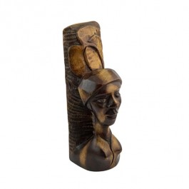 BOOKEND-African Woman Carved in Wood