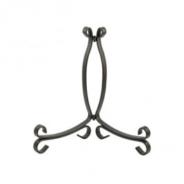 PLATE STAND-Black Metal w/Scrolls (Large)