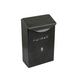 MAILBOX-Mounted-Black w/Hooks-Marshall #9