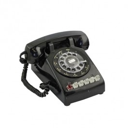 TELEPHONE-Rotary Black-"Wait for Dial Tone"-Multi Lines