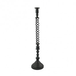 CANDLESTICK HOLDER-Black Iron Spiral (Medium)