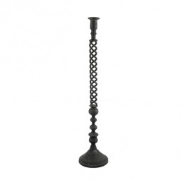 CANDLESTICK HOLDER-Black Iron Spiral (Large)