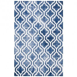 RUG 11.7 x 8.8-Blue & White Clover Design